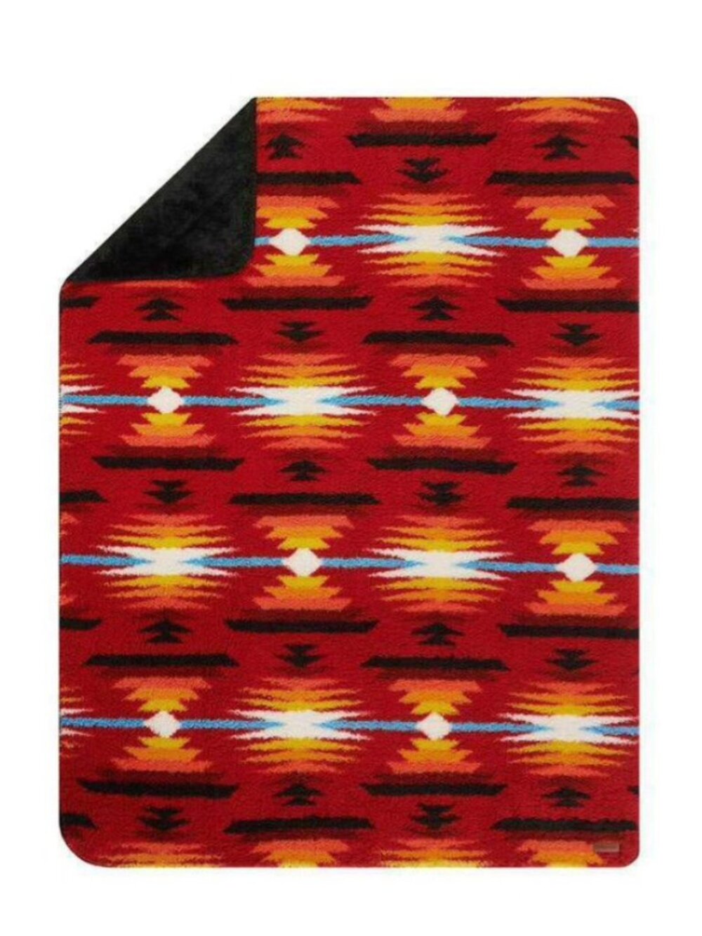 Pendleton Sherpa Throw Blanket Short Sands Red 50x70 Plush Fleece Reversible NWT